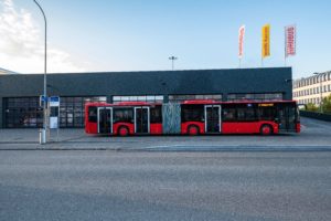 Chur Bus vor der Fahrt von Kloten nach Chur